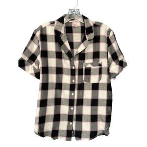 Victorias Secret Modal Plaid Short Sleeve Pajama Top